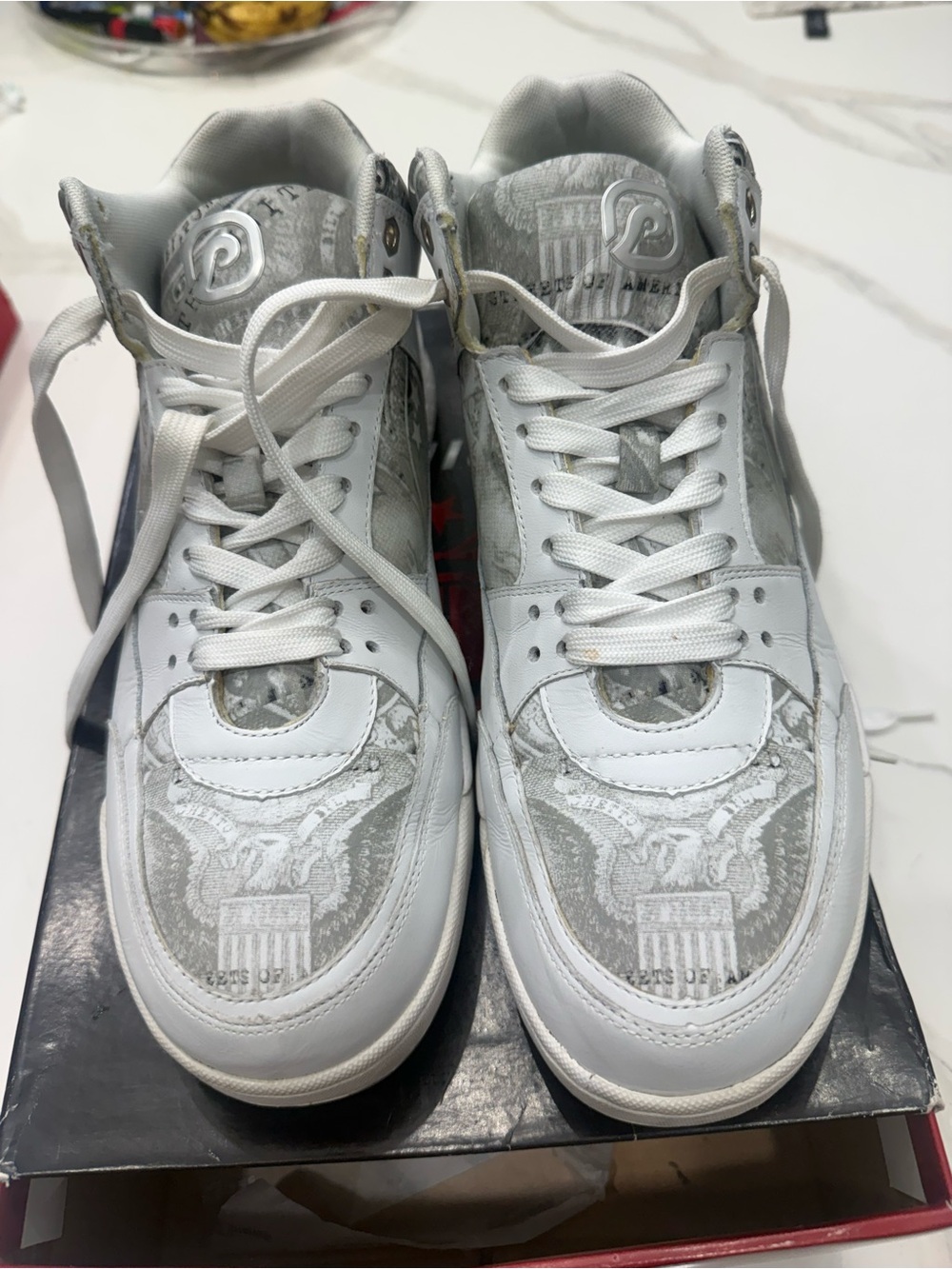 P.Miller aka Master P - “Rich Boyz” White High-Top Sneakers - Men’s Casual Shoes